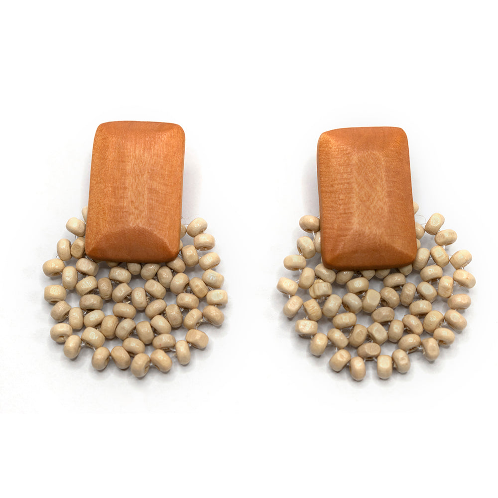 Geometric Bead Stud Earrings
