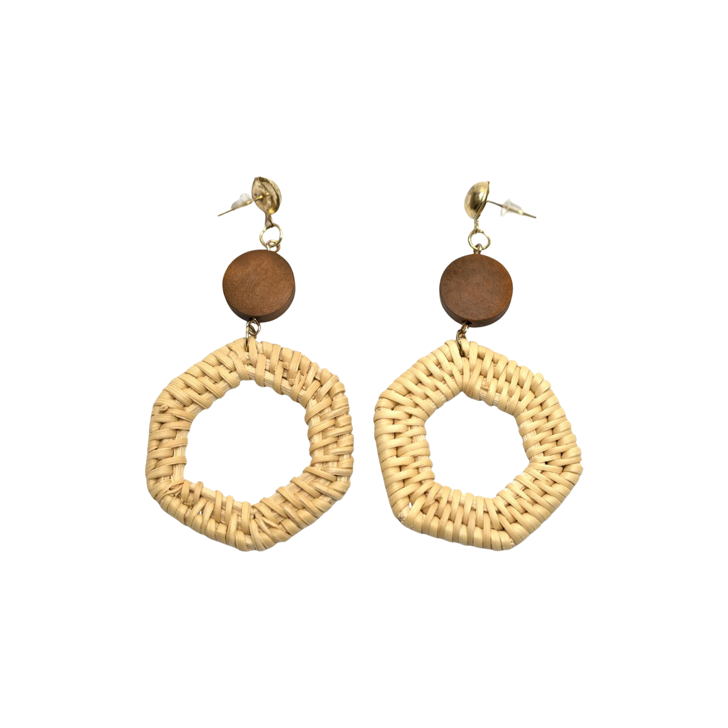 Hexagon-Shaped Drop Earrings