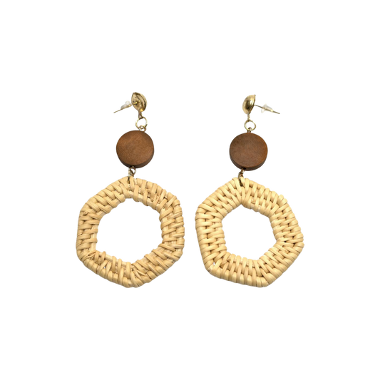 Hexagon-Shaped Drop Earrings